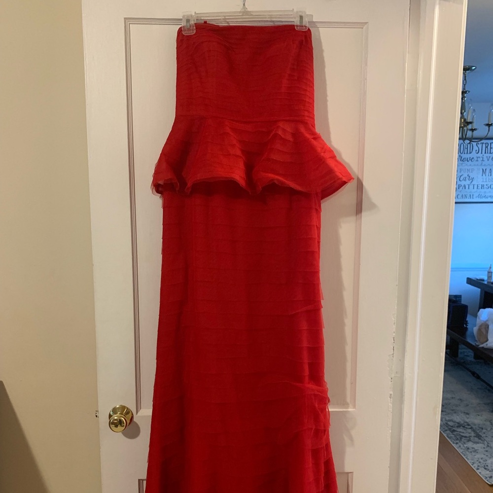 Red Mermaid Peplum Gown